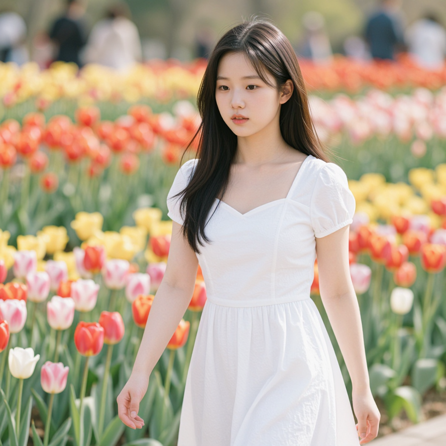 꽃밭 속의 소녀